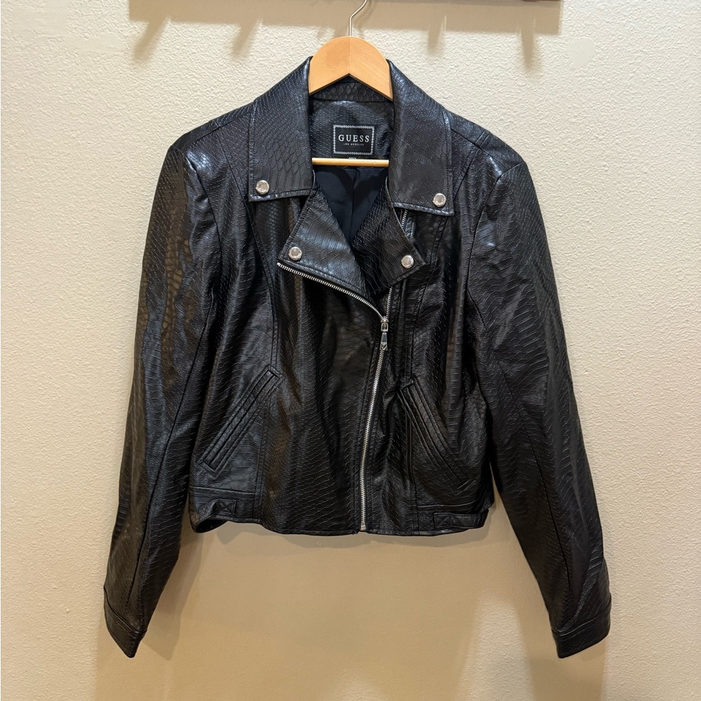 Guess Rosetta Viper Faux Leather Moto Jacket Women’s Size Extra Large - Picture 3 of 5
